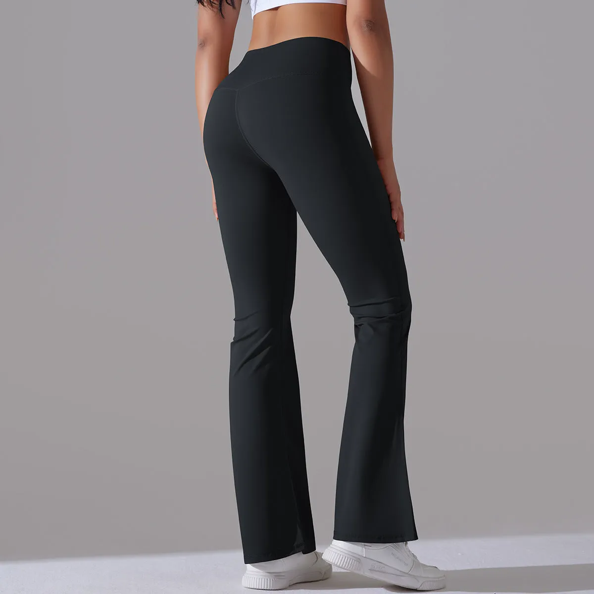 1172 Women T Line Wide Leg Tights Hip Lift Yoga Flare High Waist Casual Fitness