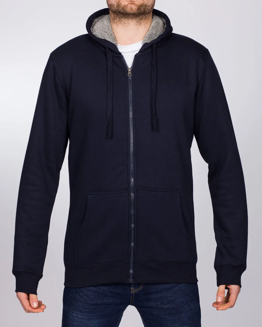 2t Zip Up Tall Sherpa Hoodie (navy)