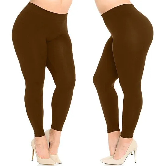 4-Pack: Plus Size Women's Ultra-Soft Stretchy Solid Yoga Leggings