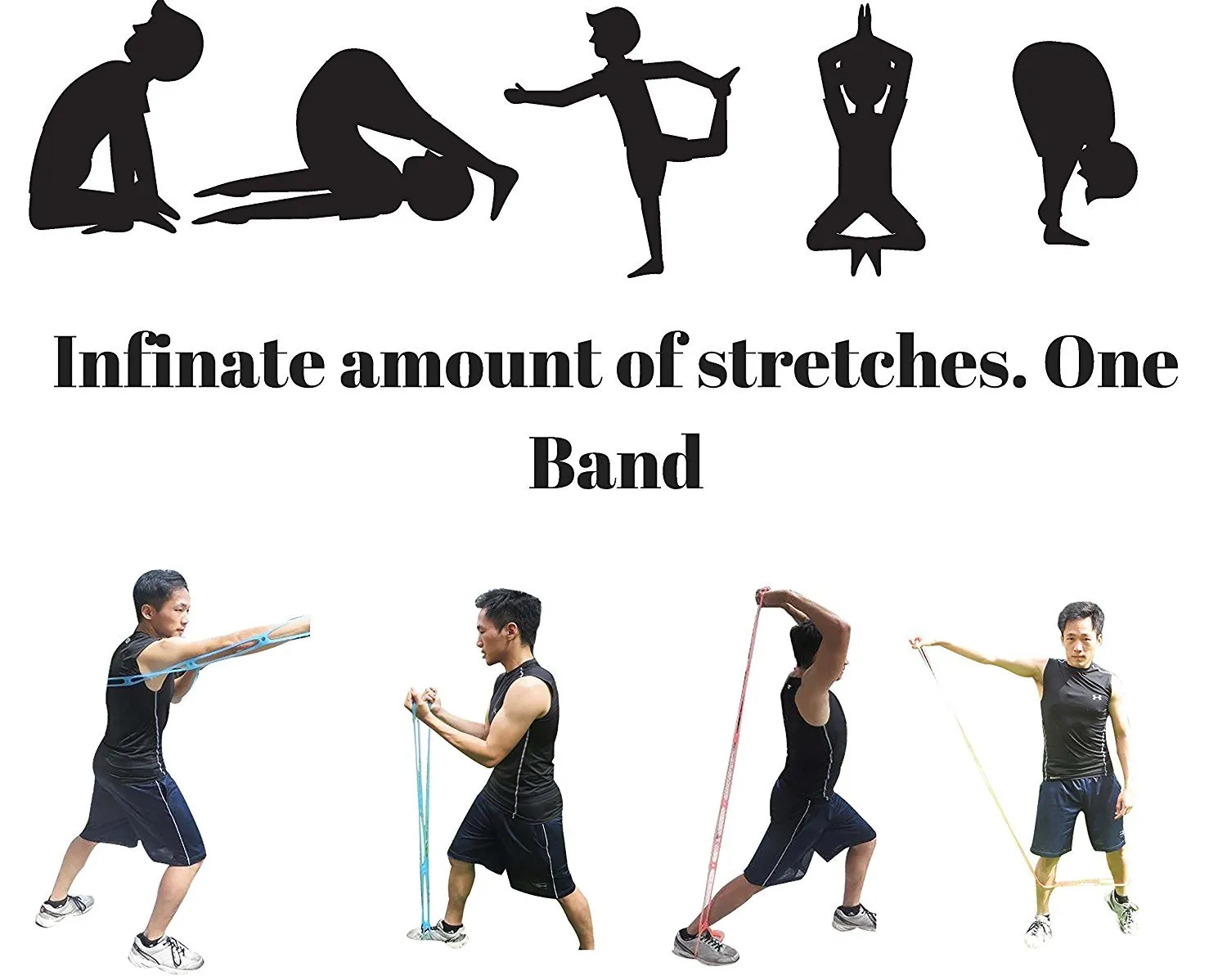7 Ring Stretch & Resistance Exercise Band Home, Fitness Workout