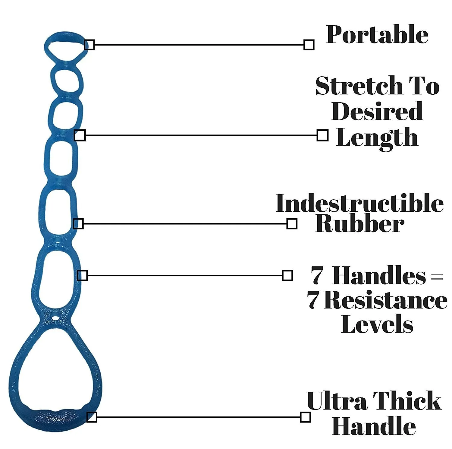 7 Ring Stretch & Resistance Exercise Band Home, Fitness Workout