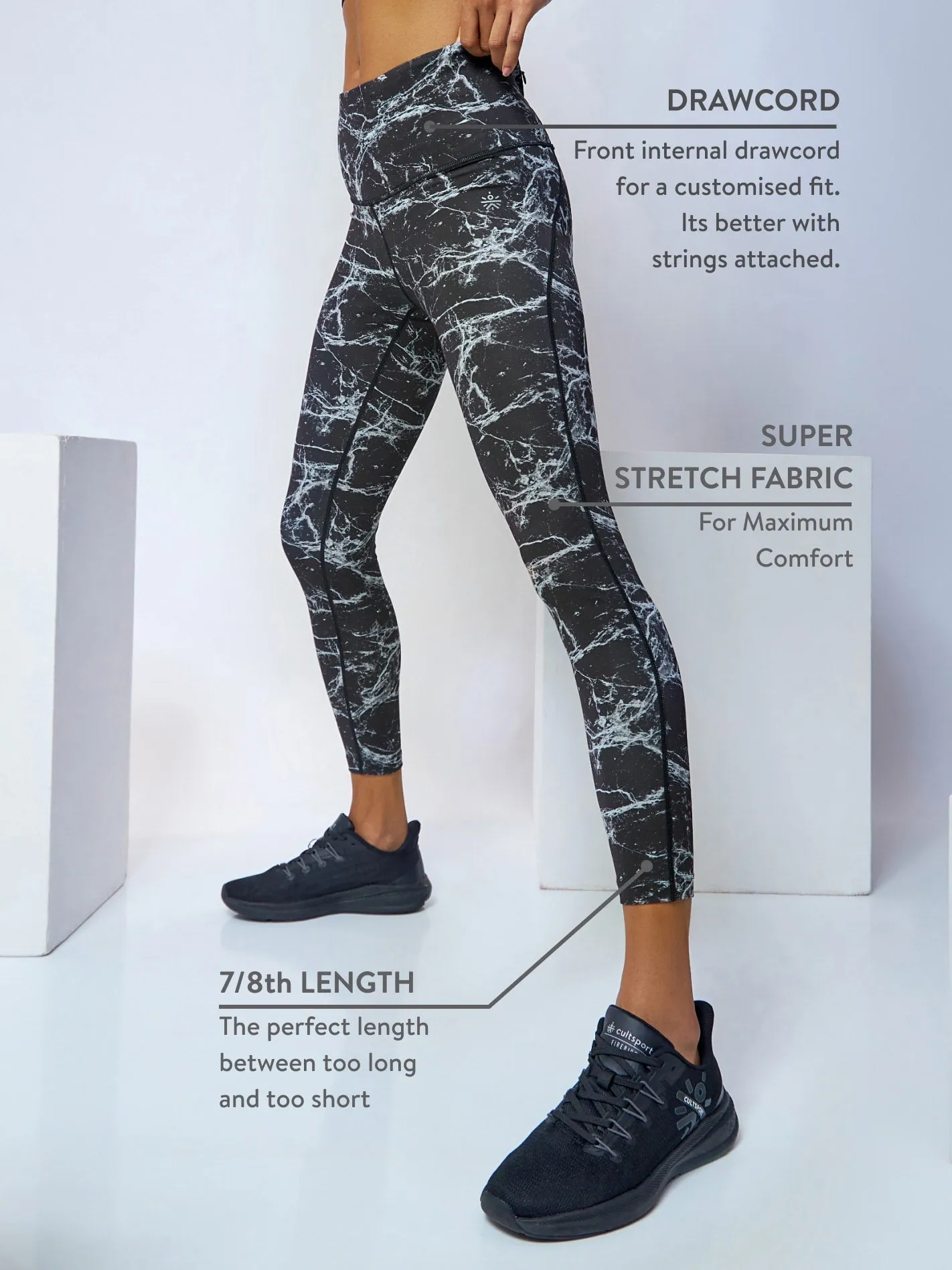 AbsoluteFit Marble Print Tights