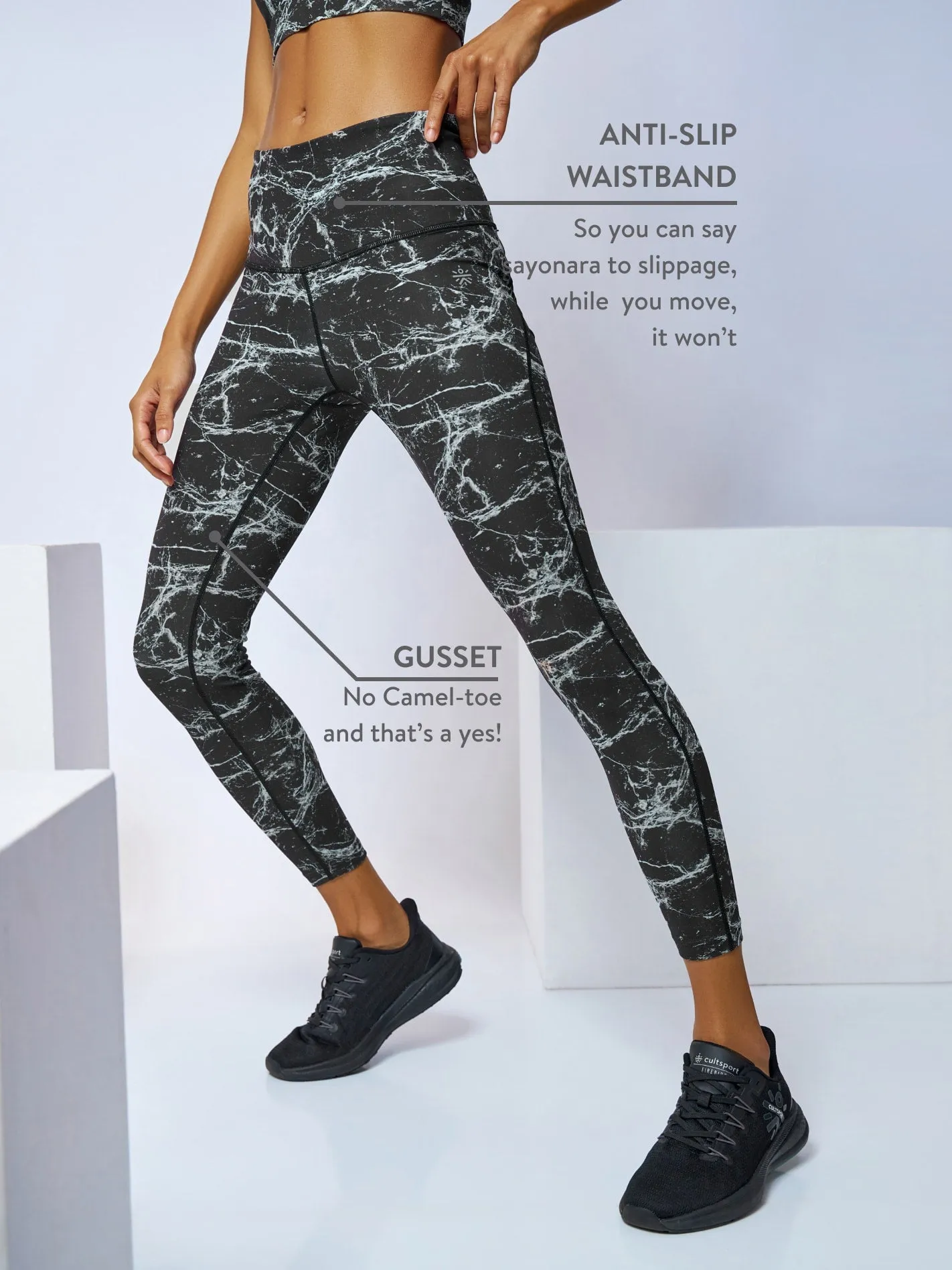 AbsoluteFit Marble Print Tights