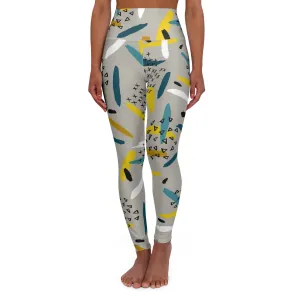 Abstract High Waisted Yoga Leggings - Stylish Activewear for Fitness Enthusiasts