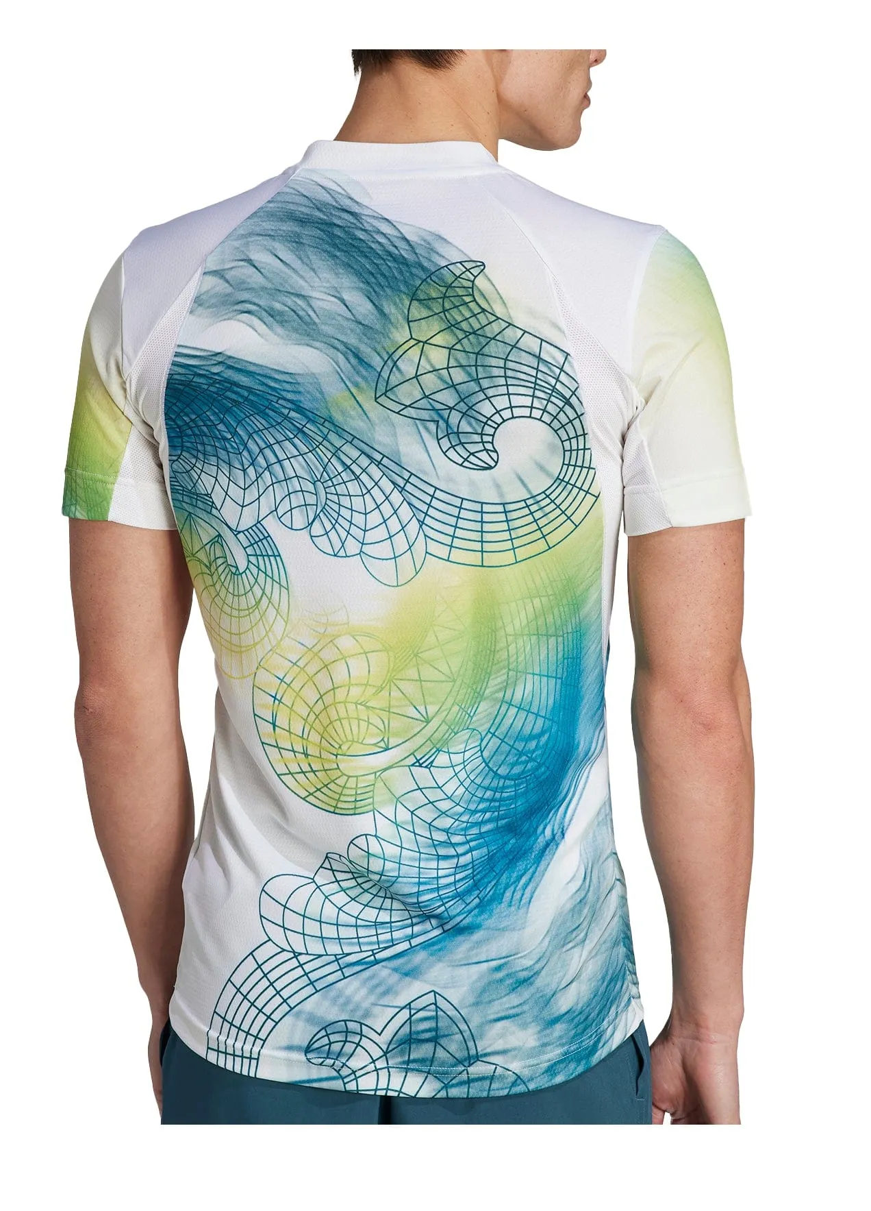 adidas Mens Printed Aeroready Freelift Pro Tennis T-Shirt - White