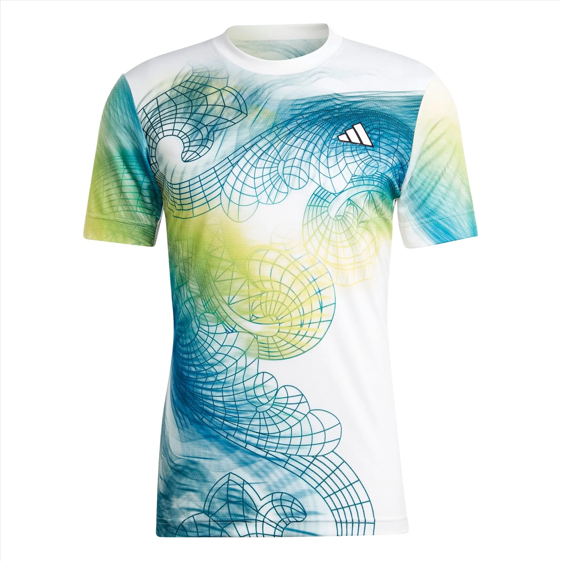 adidas Mens Printed Aeroready Freelift Pro Tennis T-Shirt - White