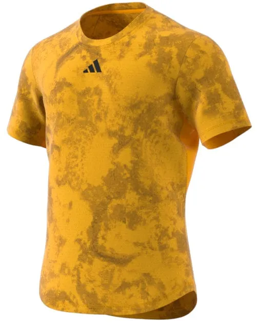 ADIDAS Paris Mens Freelift Badminton T-Shirt - Gold / Yellow
