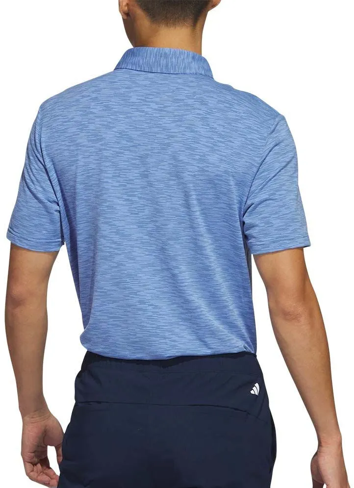 adidas Space Dye Short Sleeve Mens Golf Polo Shirt - Blue