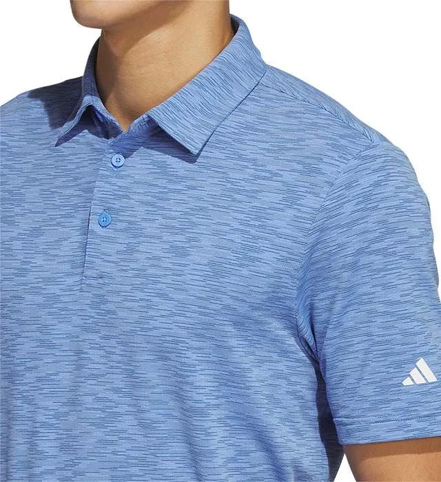 adidas Space Dye Short Sleeve Mens Golf Polo Shirt - Blue