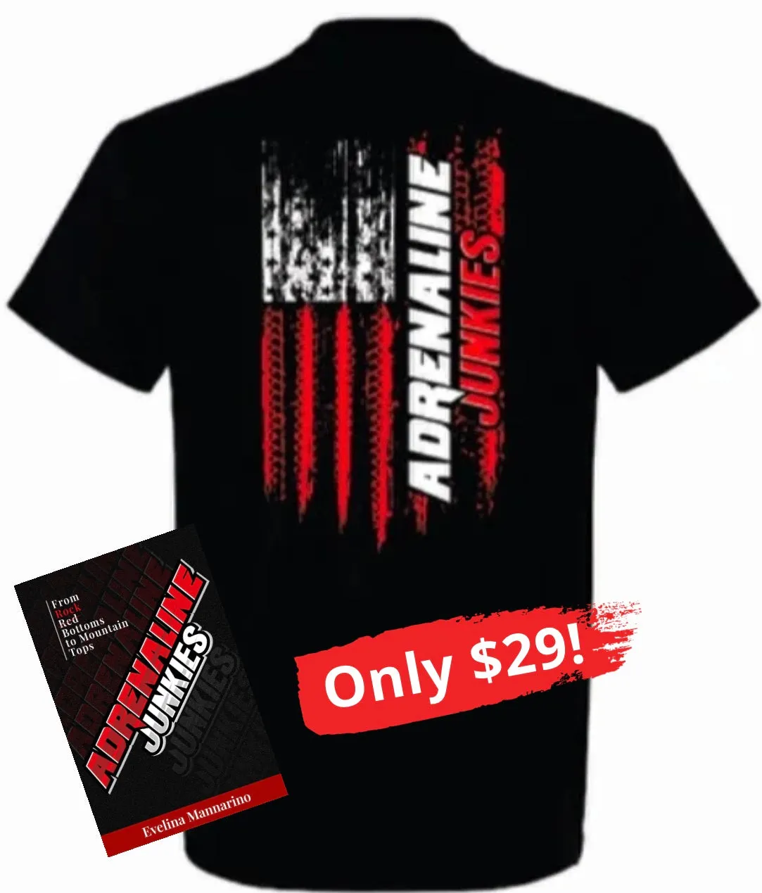 Adrenaline Junkies Book   T-Shirt Combo