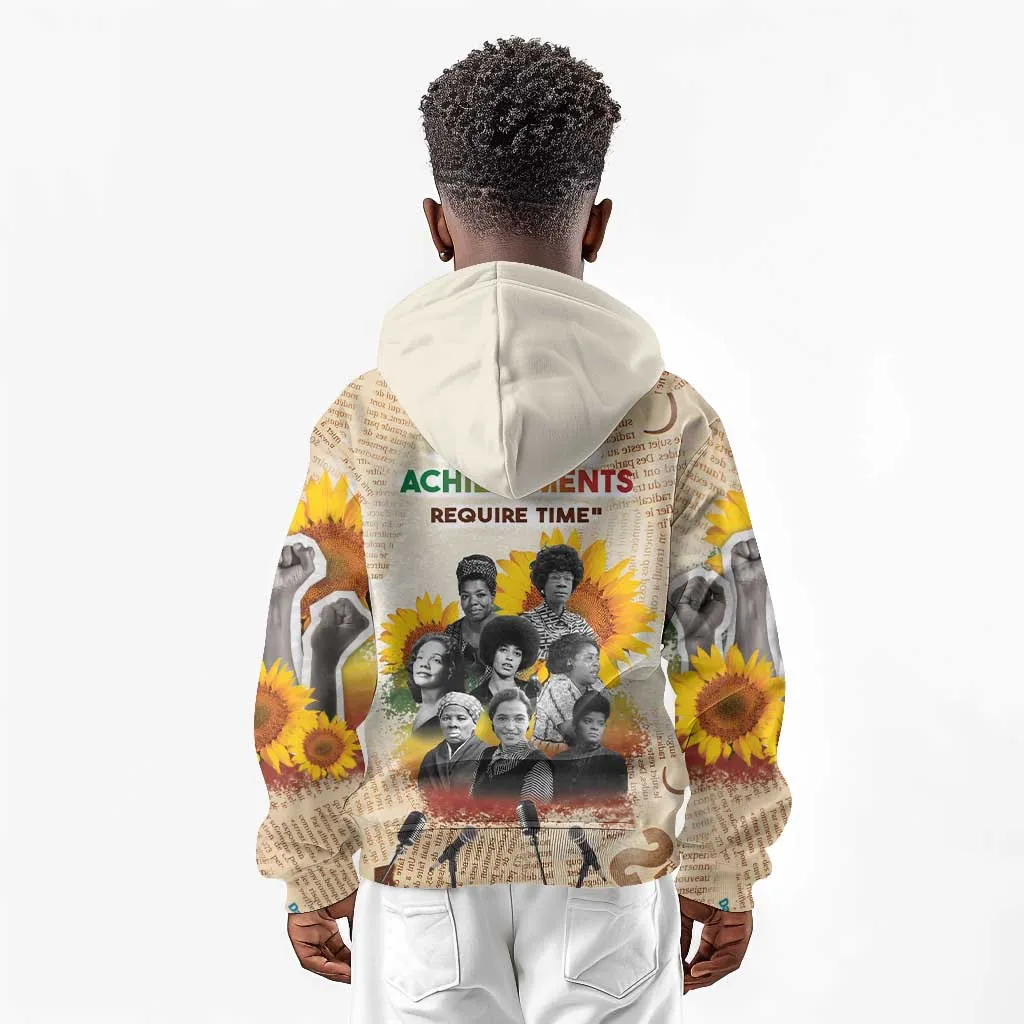 African Achievements Kid Hoodie Civil Rights Female Leaders Sunflower DT04