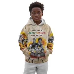 African Achievements Kid Hoodie Civil Rights Female Leaders Sunflower DT04