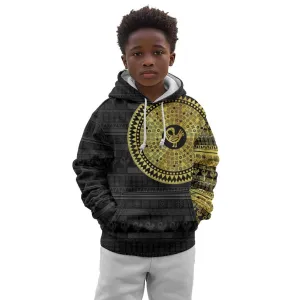 African Adinkra Kid Hoodie Sankofa Bird - Gold Version - Chest Arm Tattoo LT15