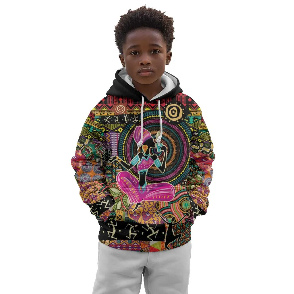 African Women Ethnic Motifs Kid Hoodie LT9