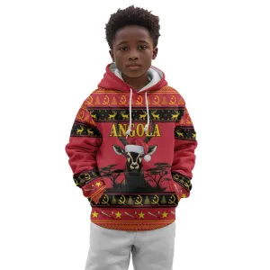 Afro Angola Giant Sable Antelope Christmas Kid Hoodie Virtus Unita Fortior Feliz Natal LT18