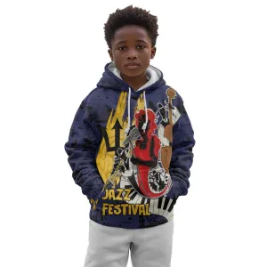 Afro-Barbados Jazz Festival Kid Hoodie Abstract Jazz Art LT03