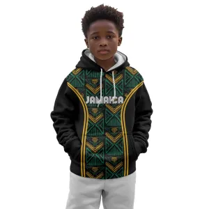 Afro-Jamaica Custom Kid Hoodie Reggae Boyz Ethnic Motifs LT7