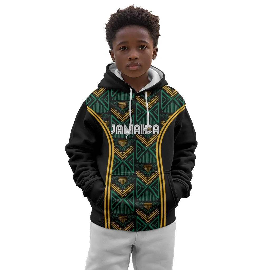 Afro-Jamaica Custom Kid Hoodie Reggae Boyz Ethnic Motifs LT7
