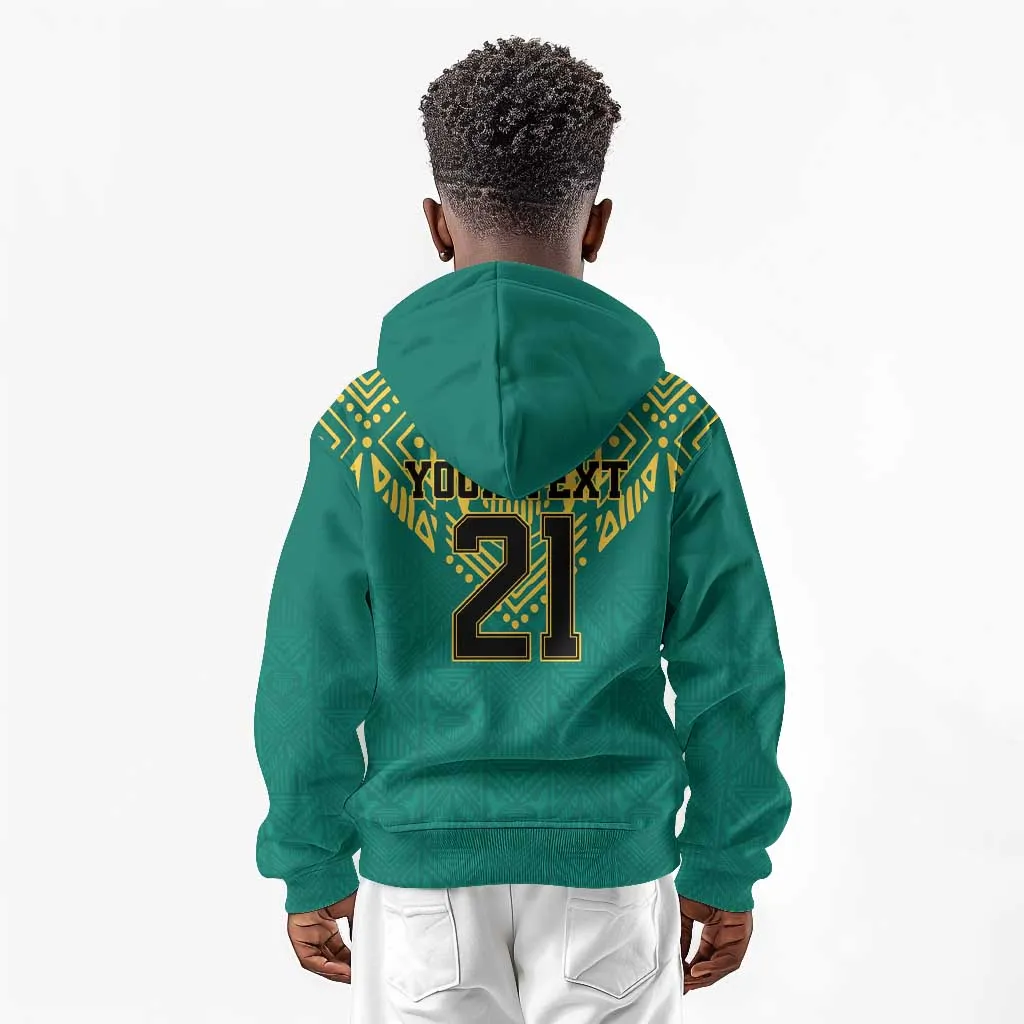 Afro-Jamaicans Tribal Custom Football Kid Hoodie Green Style LT9