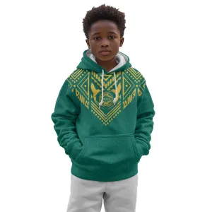 Afro-Jamaicans Tribal Custom Football Kid Hoodie Green Style LT9