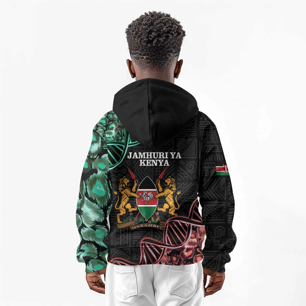 Afro Kenya Kid Hoodie Kenyan Is In My DNA - Jamhuri Day LT14