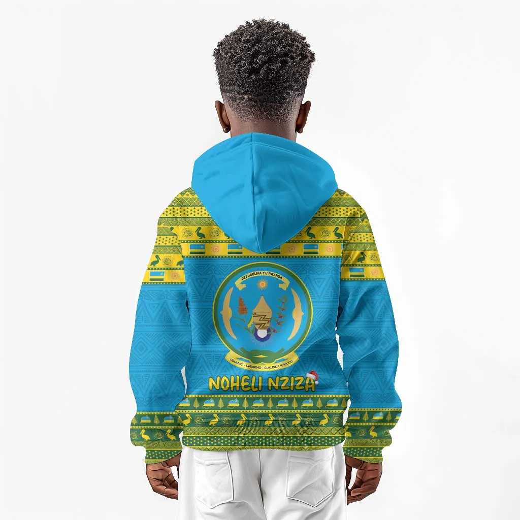 Afro Rwanda Christmas Kid Hoodie Noheli Nziza Coat Of Arms - African Pattern LT15