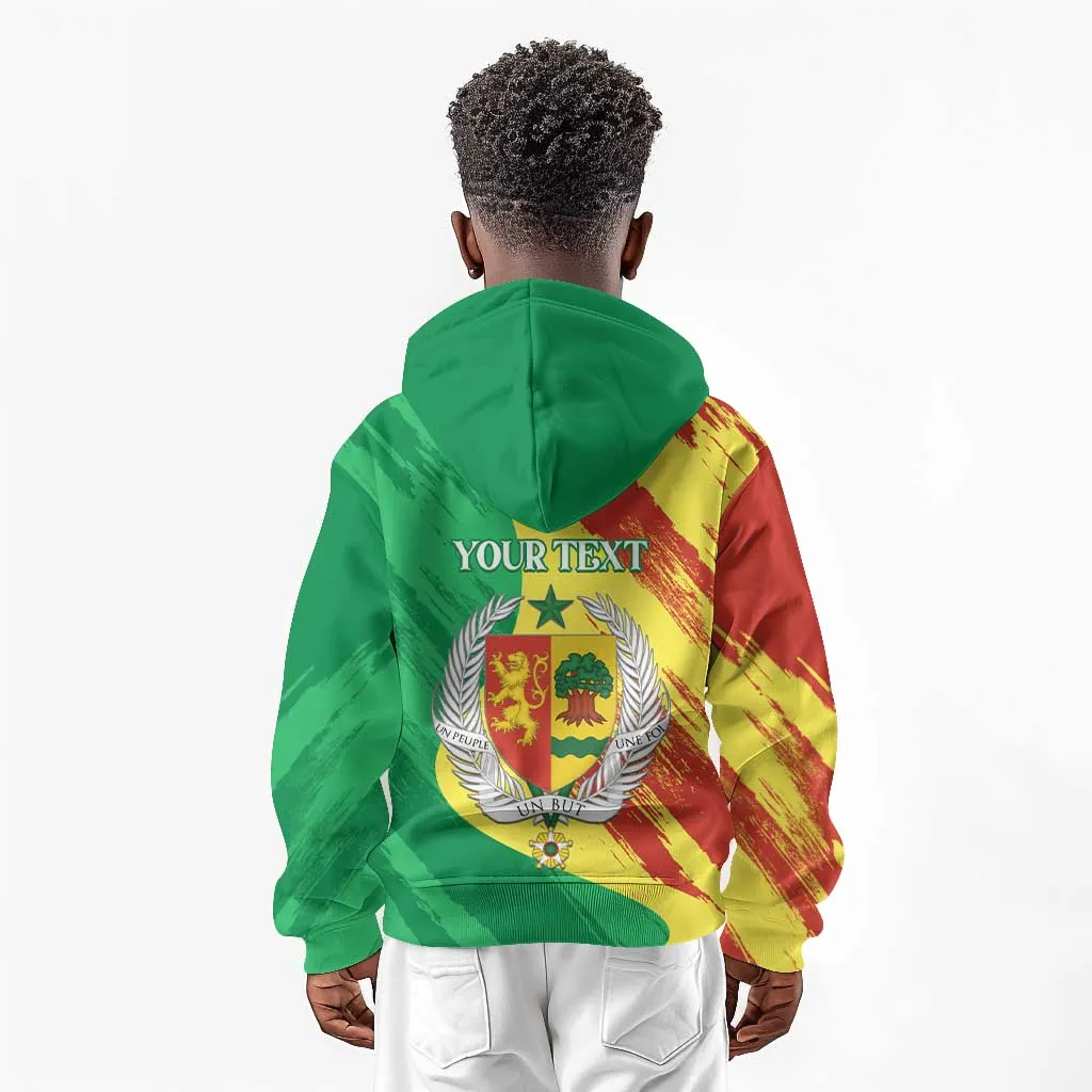 Afro Senegal Independence Day Kid Hoodie Coat Of Arms Grunge Style LT14