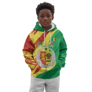Afro Senegal Independence Day Kid Hoodie Coat Of Arms Grunge Style LT14