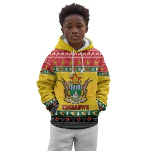 Afro Zimbabwe Christmas Kid Hoodie Coat Of Arms - African Pattern LT15