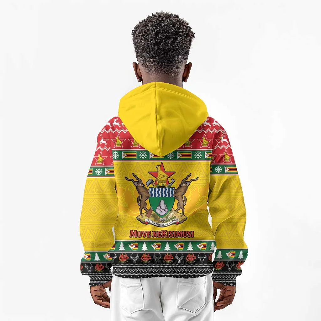 Afro Zimbabwe Christmas Kid Hoodie Coat Of Arms - African Pattern LT15