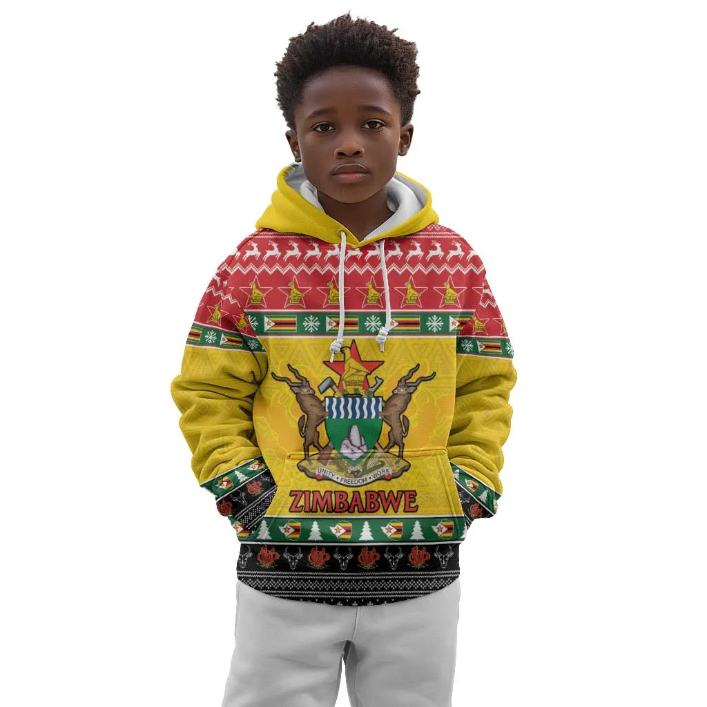 Afro Zimbabwe Christmas Kid Hoodie Coat Of Arms - African Pattern LT15