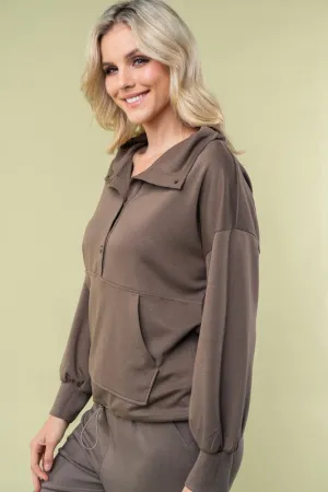 Air Scuba Long Sleeve Snap Pullover by White Birch - Olive