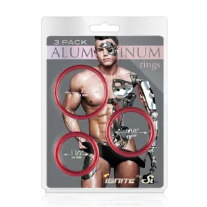 Aluminum Ring - Hellfire Red - 3 Pack - 2, 1.75, 1.5 Inch