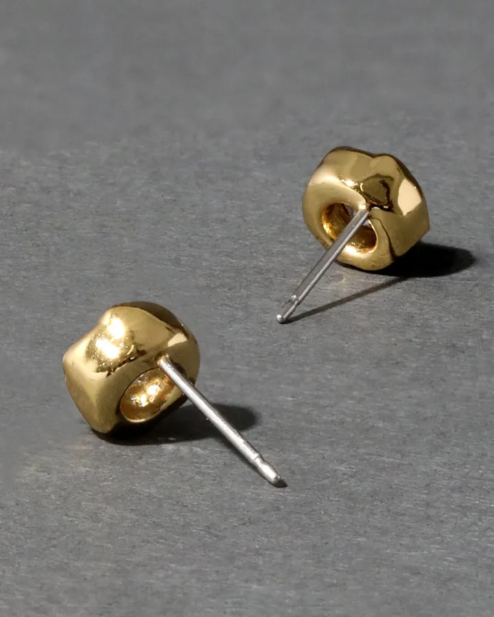 Asterales Gold Molten CZ Stud Earring