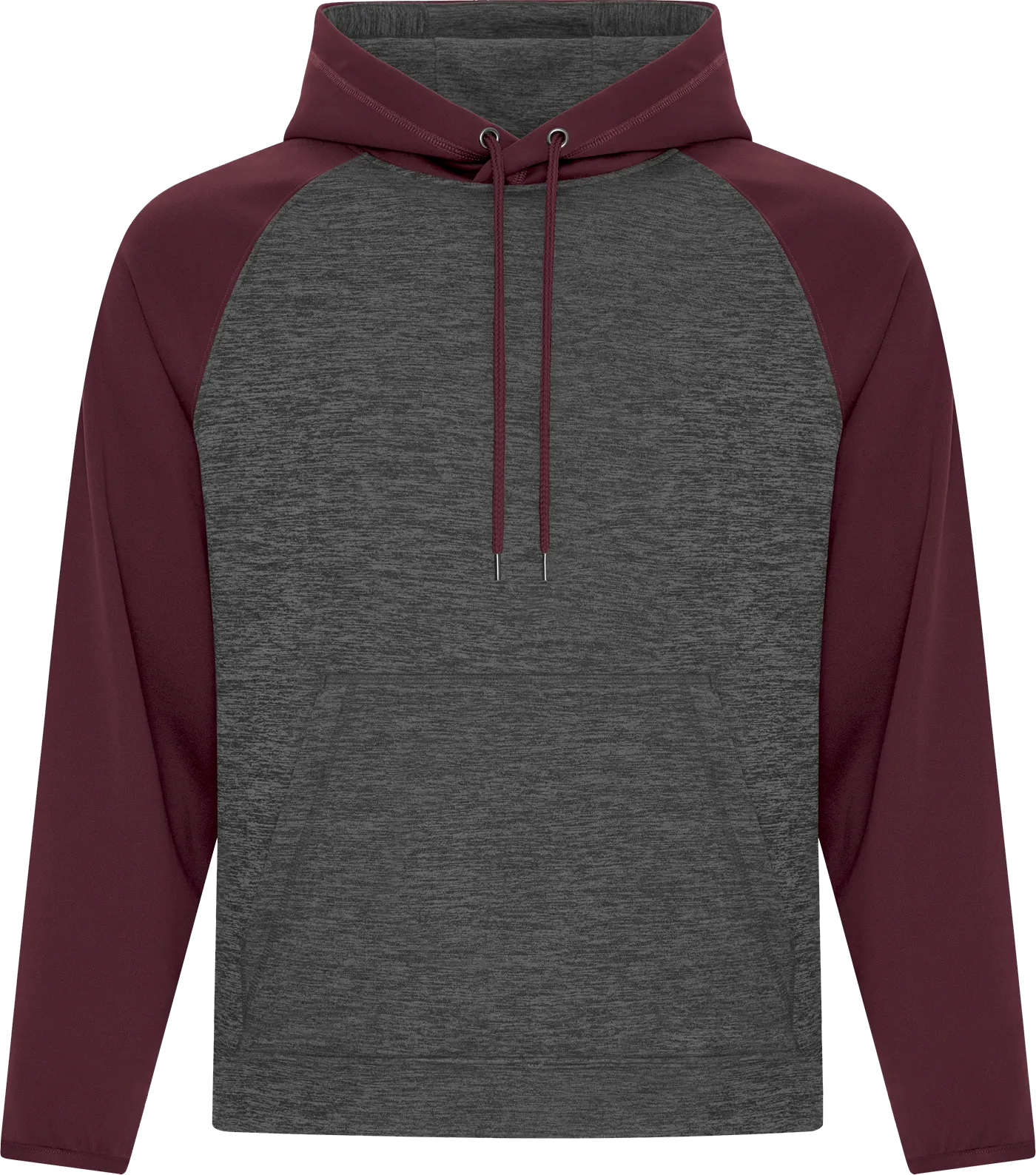 ATC™ Dynamic Heather 2 Tone Polyester Hoodie Charcoal Maroon
