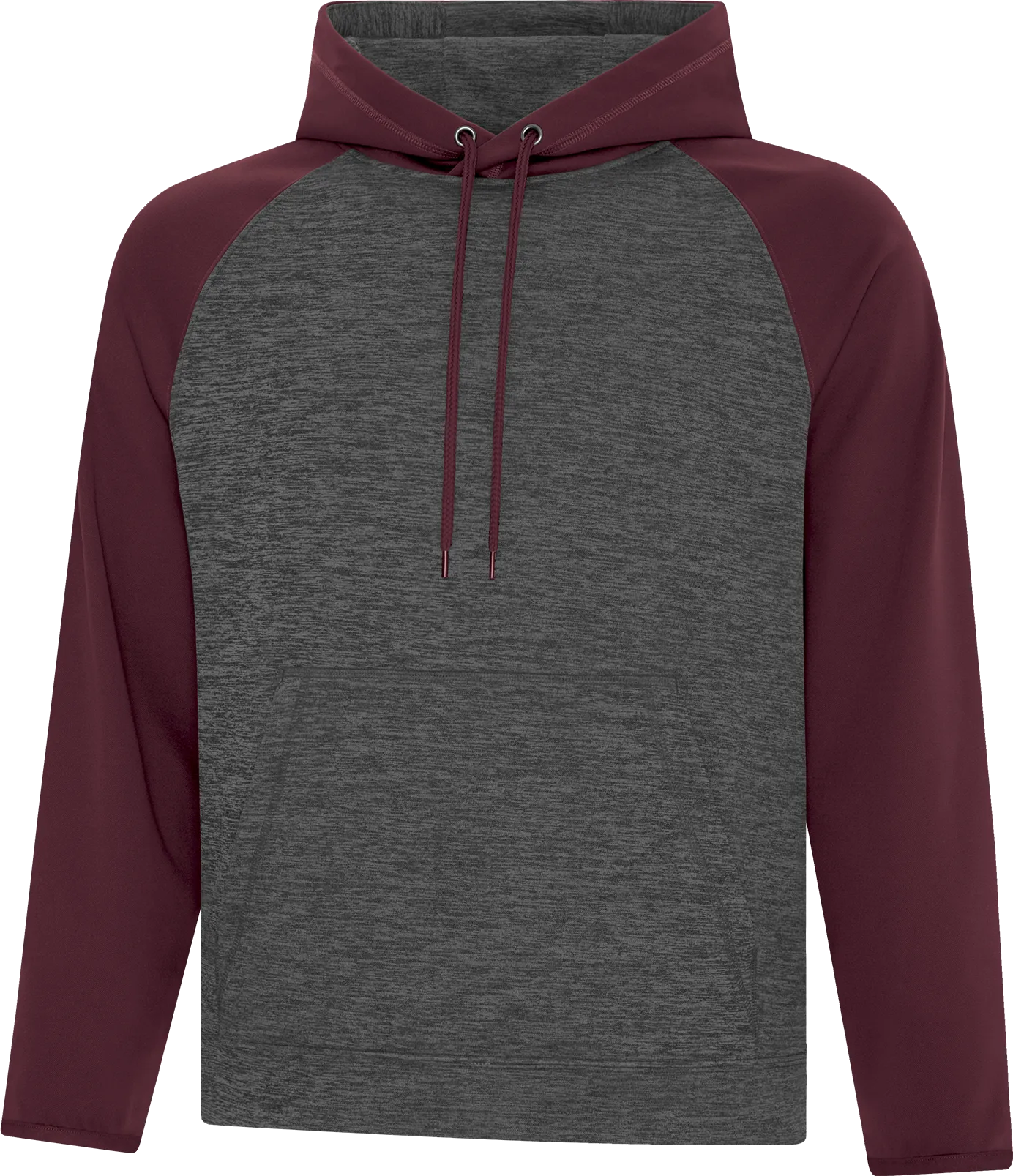 ATC™ Dynamic Heather 2 Tone Polyester Hoodie Charcoal Maroon