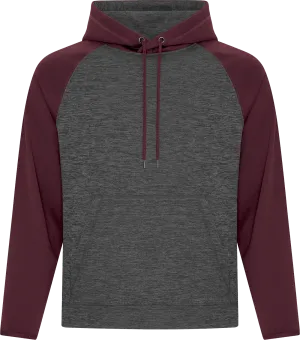 ATC™ Dynamic Heather 2 Tone Polyester Hoodie Charcoal Maroon