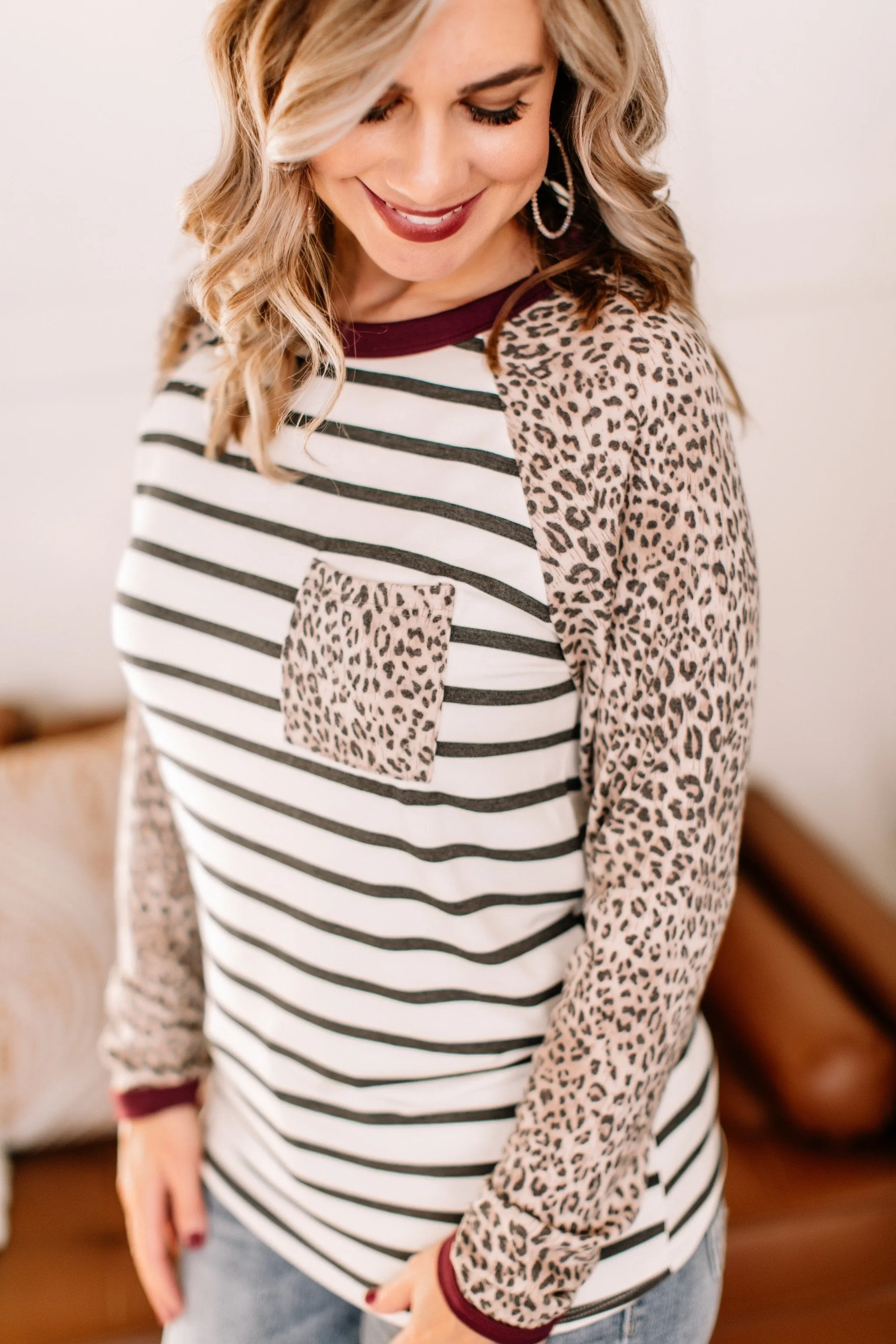 Attitude Adjustment Raglan Leopard Top