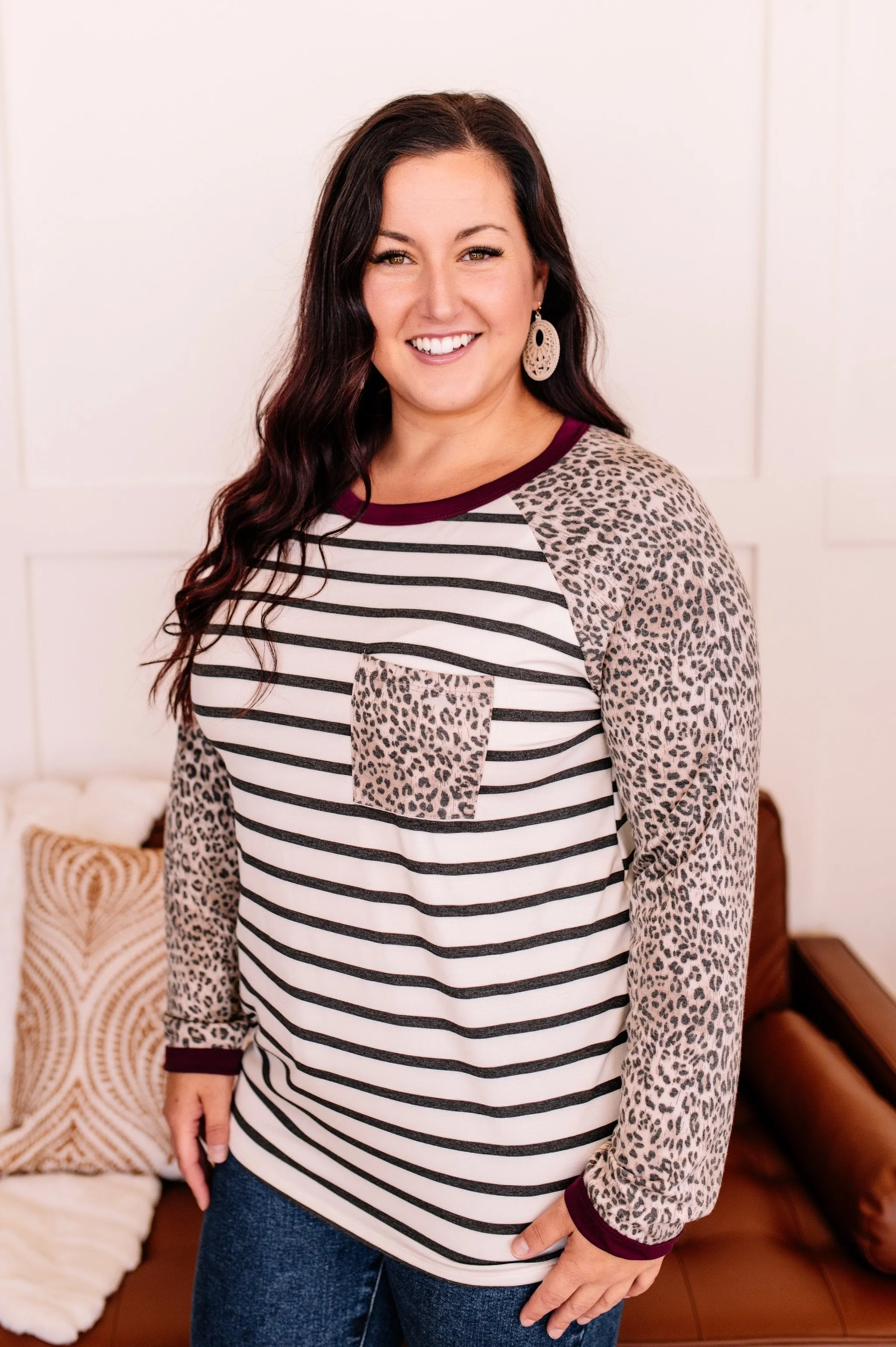 Attitude Adjustment Raglan Leopard Top