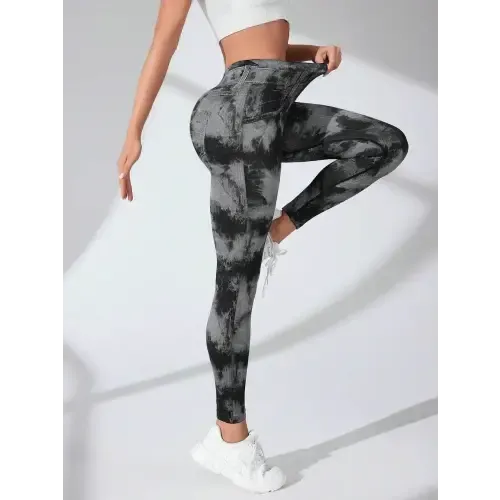 Awesome Tie-Dye High Waist Active Leggings with Pockets