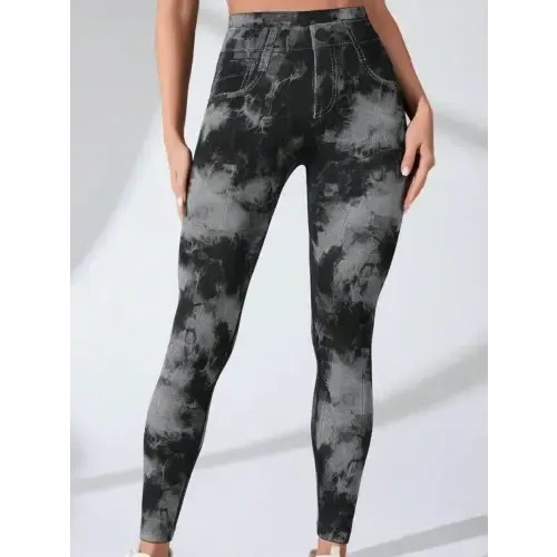 Awesome Tie-Dye High Waist Active Leggings with Pockets