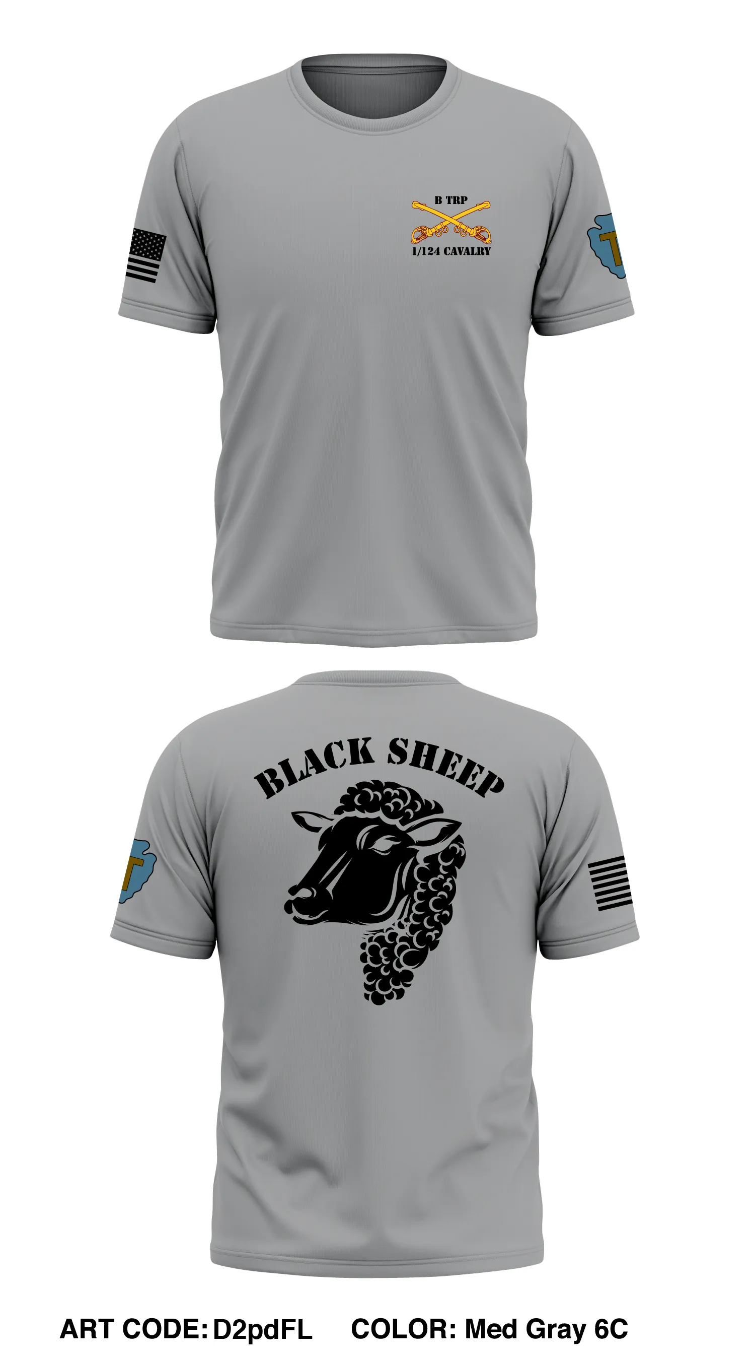 B Trp 1/124 CAVALRY Store 1 Core Men's SS Performance Tee - D2pdFL