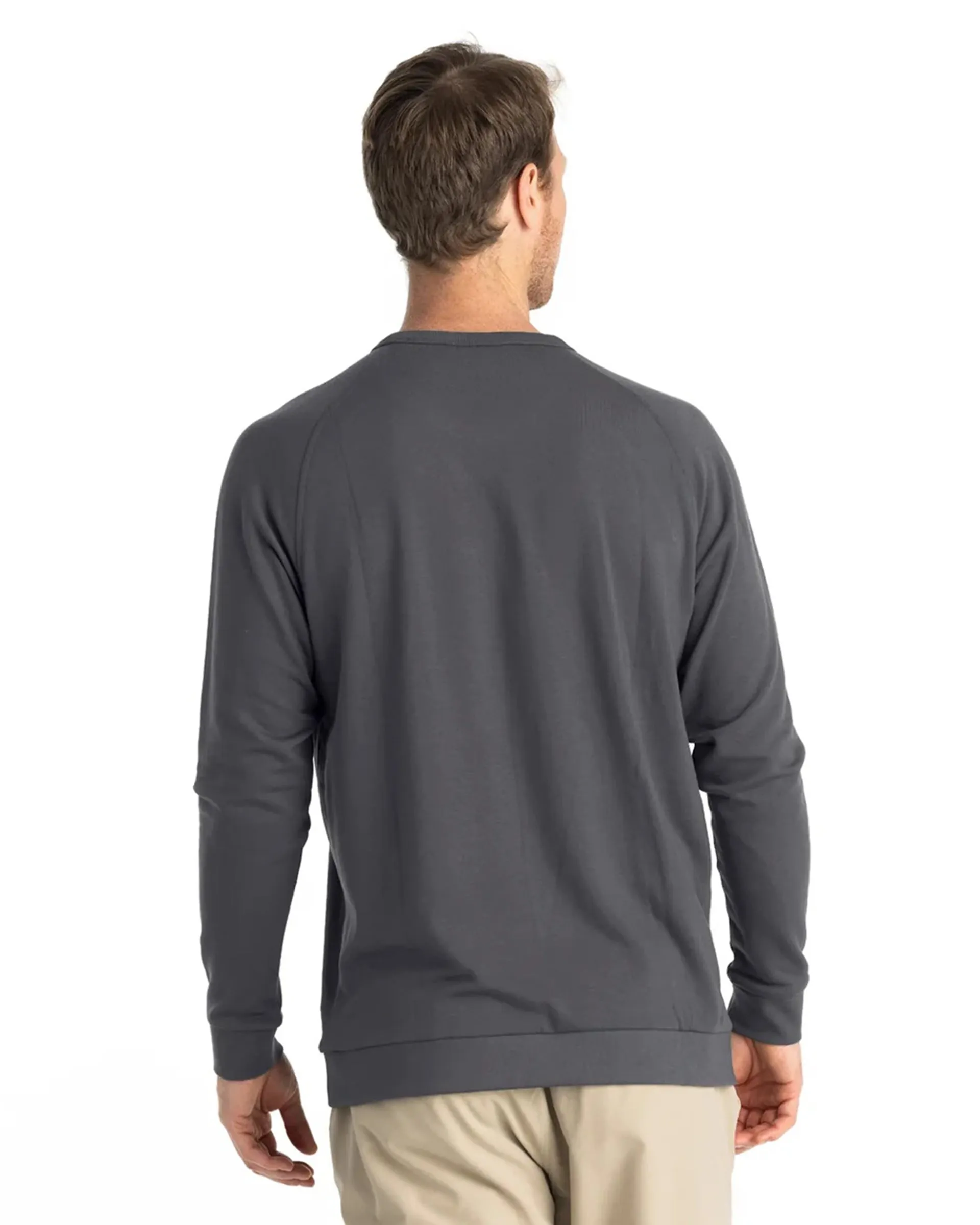 Bamboo Lightweight Fleece Crewneck - Black Sand