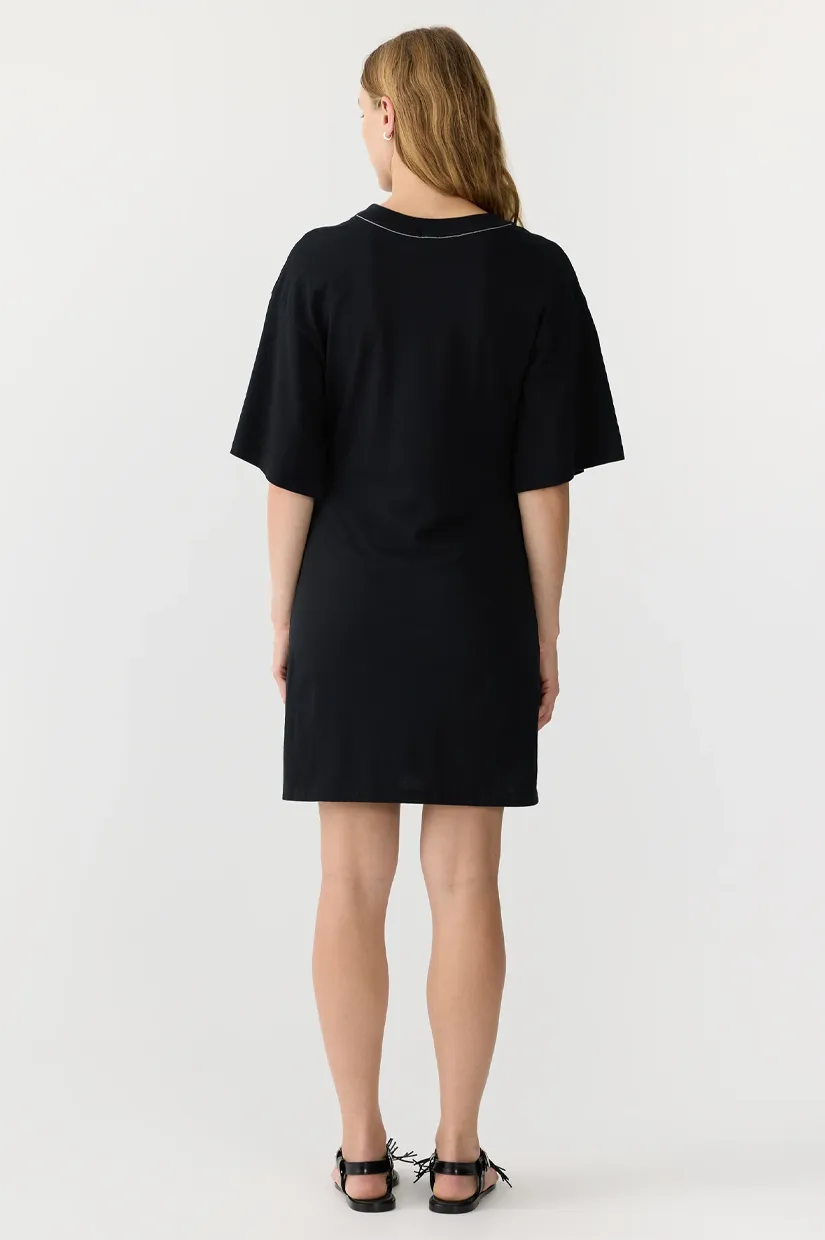 Bassike Waisted SS Tenis Dress - Black