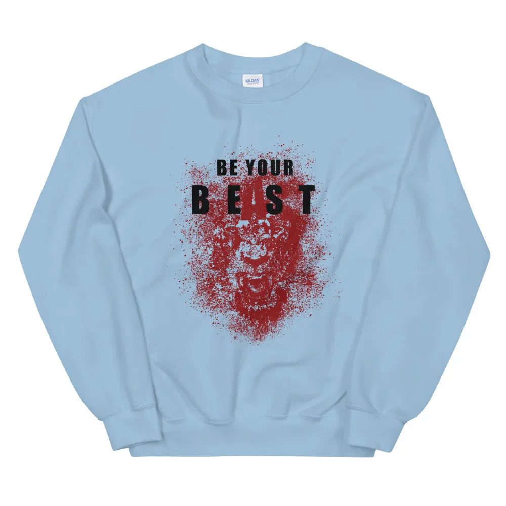 Be Your Beast Lion with ASC logo on back label men's sweatshirt