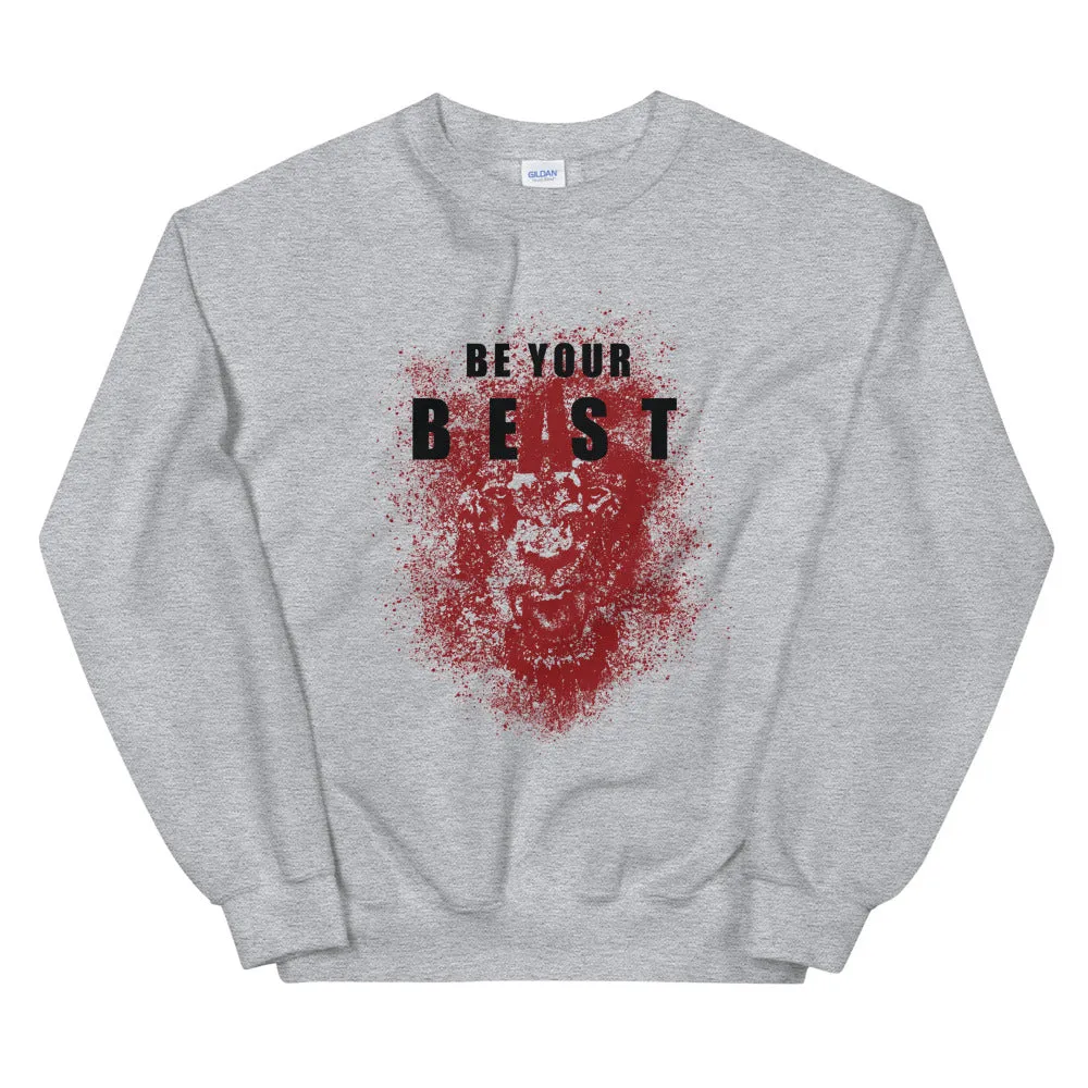 Be Your Beast Lion with ASC logo on back label men's sweatshirt
