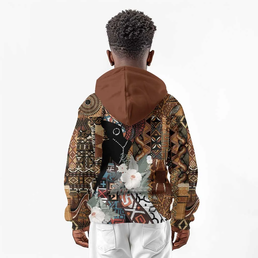 Beautiful Black Woman Kid Hoodie African Tribal Pattern LT9