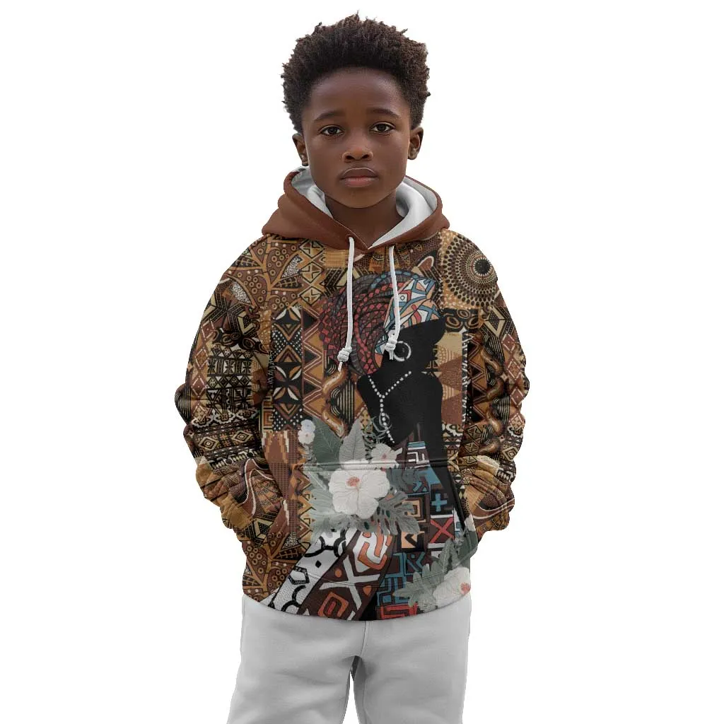 Beautiful Black Woman Kid Hoodie African Tribal Pattern LT9