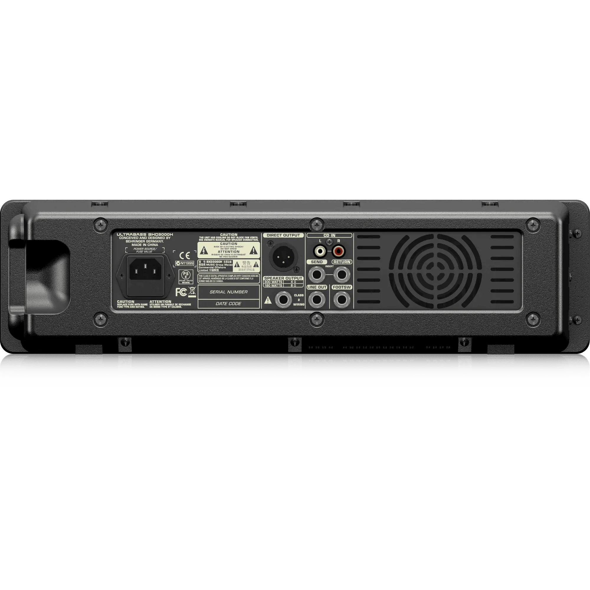 Behringer BXD3000H Ultra-Lightweight 300W 2-Channel Bass Amplifier Head