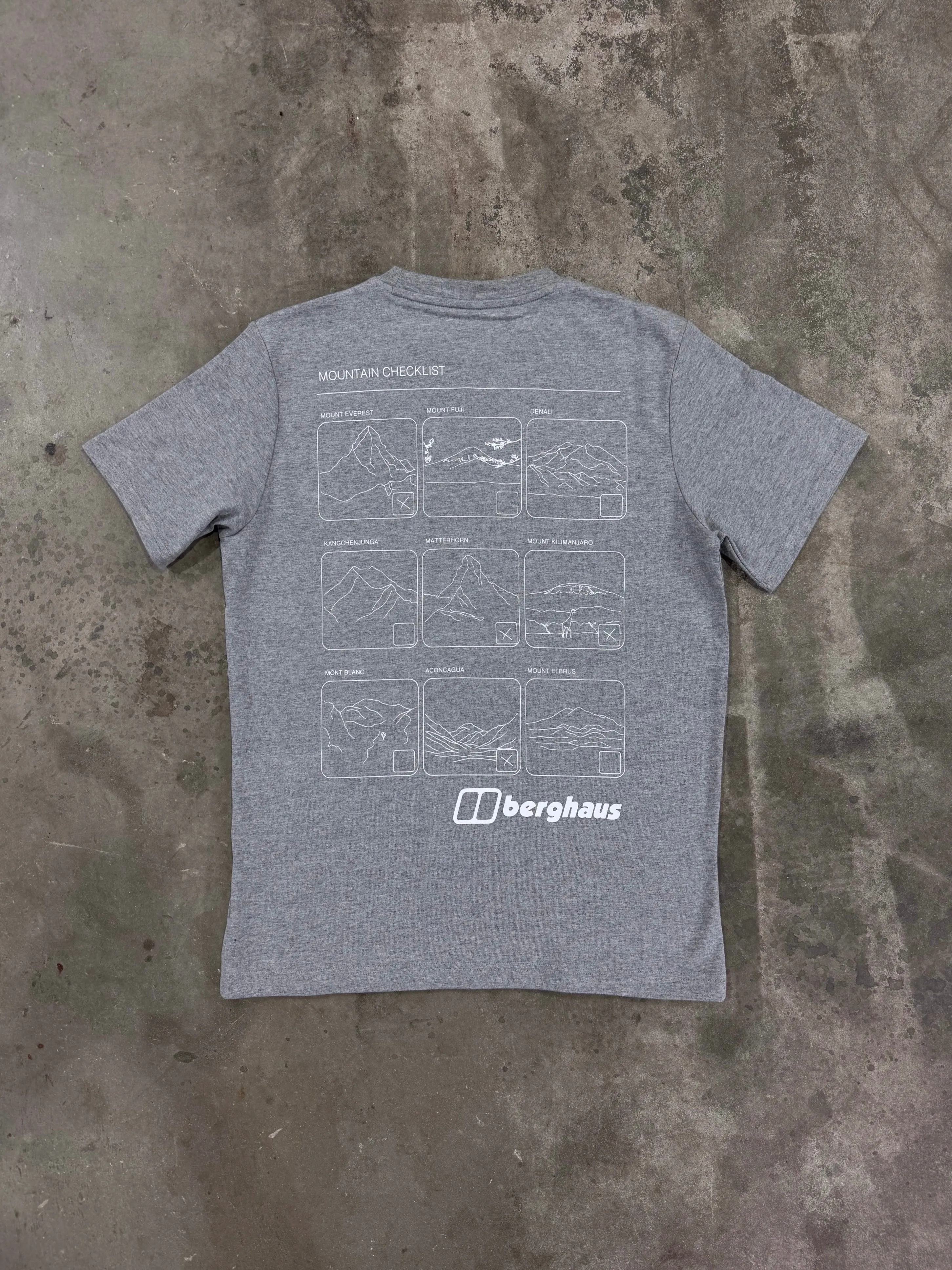 Berghaus Mountain Checklist T Shirt - Grey